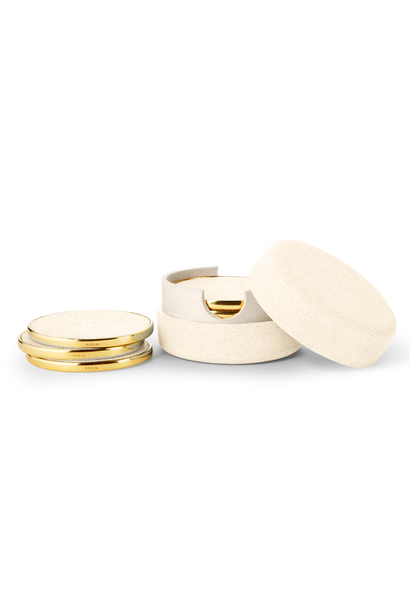 AERIN SHAGREEN CREAM COASTERS