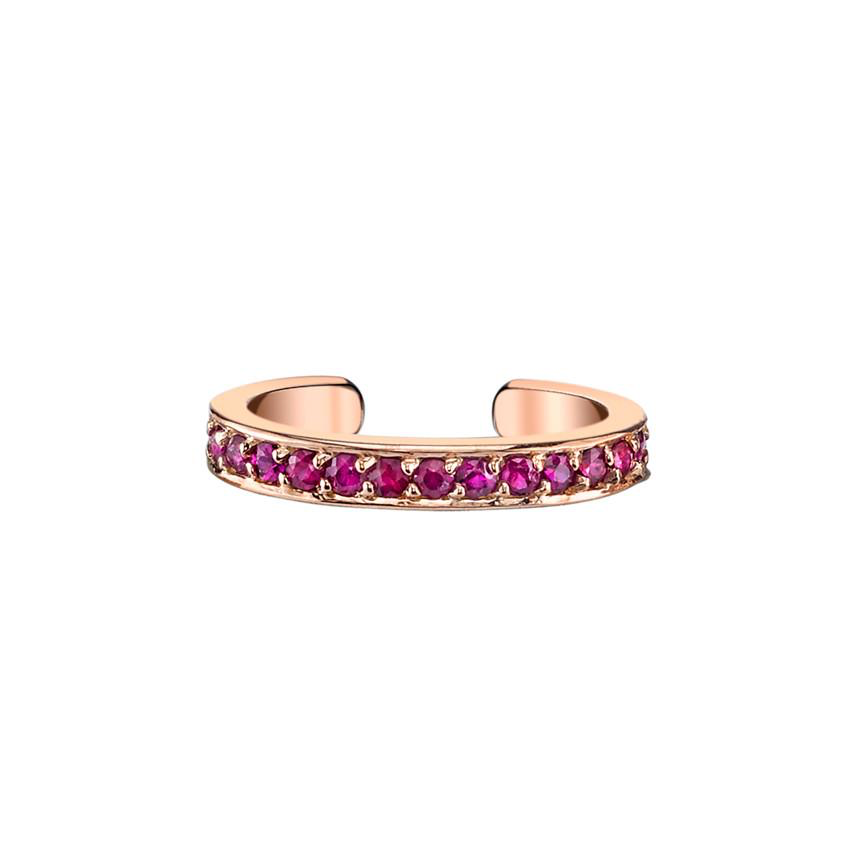 ANITA KO 18K SINGLE ROW PINK SAPPHIRE EAR CUFF