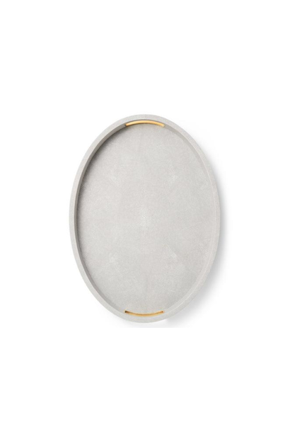 AERIN MODERN SHAGREEN COCKTAIL TRAY DOVE