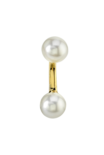 18K PEARL ORBIT EARRING PAIR