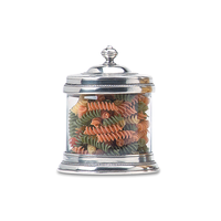 MATCH PEWTER GLASS CANISTER SMALL