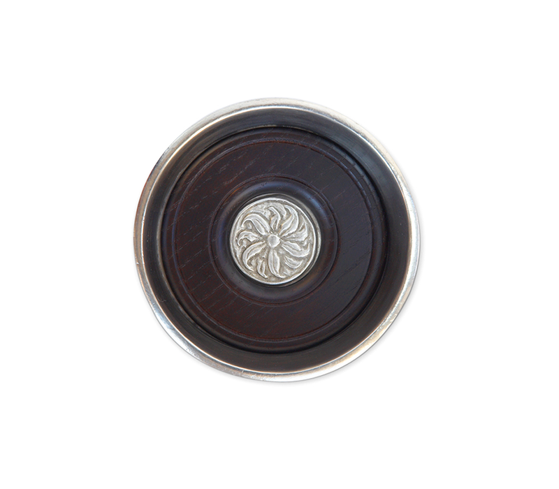 MATCH PEWTER BOTTLE COASTER WITH WOOD INSERT A780.5