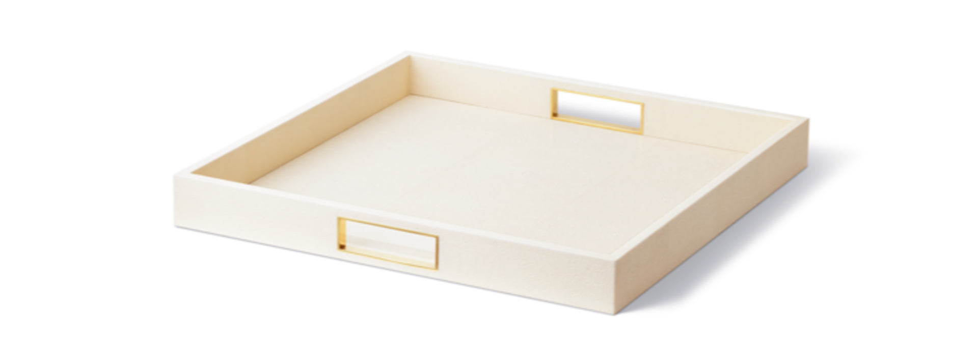 AERIN RENATA MEDIUM TRAY CREAM SHAGREEN