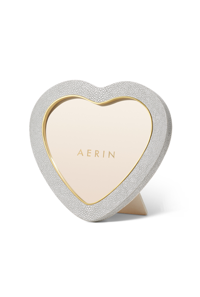 AERIN DOVE SHAGREEN HEART FRAME