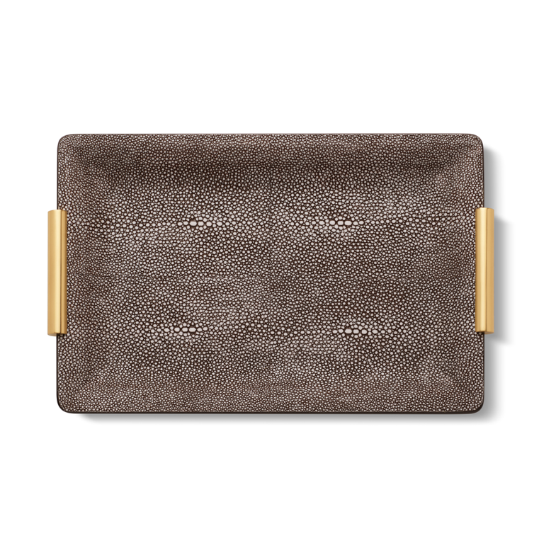 AERIN SHAGREEN CHOCOLATE VANITY TRAY