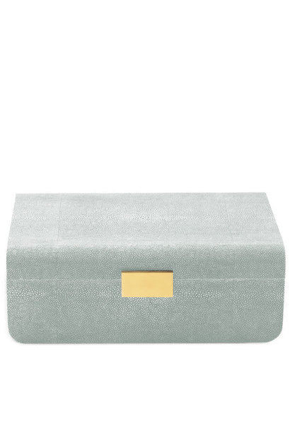 MODERN SHAGREEN JEWELRY BOX LG MIST