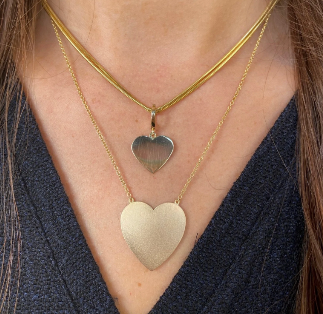 1.25CT diamond encrusted large heart pendant necklace 14K WG fancy chain |  eBay