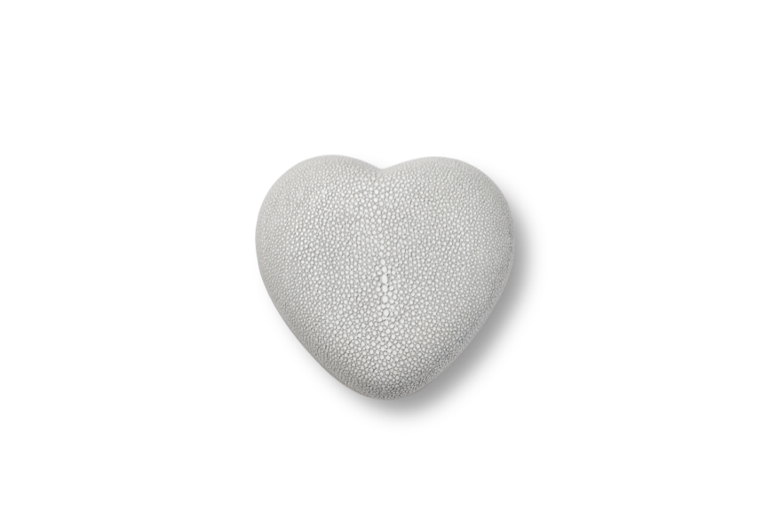 AERIN AERIN SHAGREEN HEART BOX DOVE