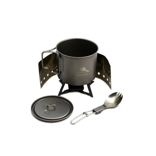 TOAKS Toaks Titanium Solid Fuel Cookset With Stove TOAKS Toaks Titanium Solid Fuel Cookset With Stove