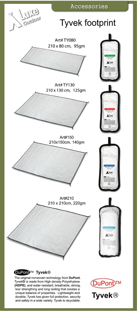 LUXE 210 x 210 TYVEK FOOTPRINT 