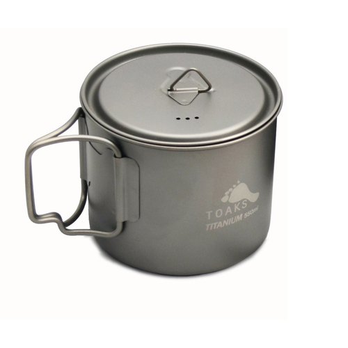 TOAKS Toaks Light Titanium Pot With Lid And Handle 550ml TOAKS Toaks Light Titanium Pot With Lid And Handle 550ml