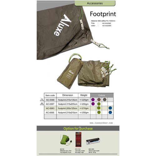 LUXE Luxe 210 x 210 Polyester Footprint LUXE Luxe 210 x 210 Polyester Footprint
