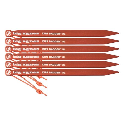 BIG AGNES Big Agnes Dirt Dagger UL 7.5" Tent Pegs Pack of 6 BIG AGNES Big Agnes Dirt Dagger UL 7.5" Tent Pegs Pack of 6