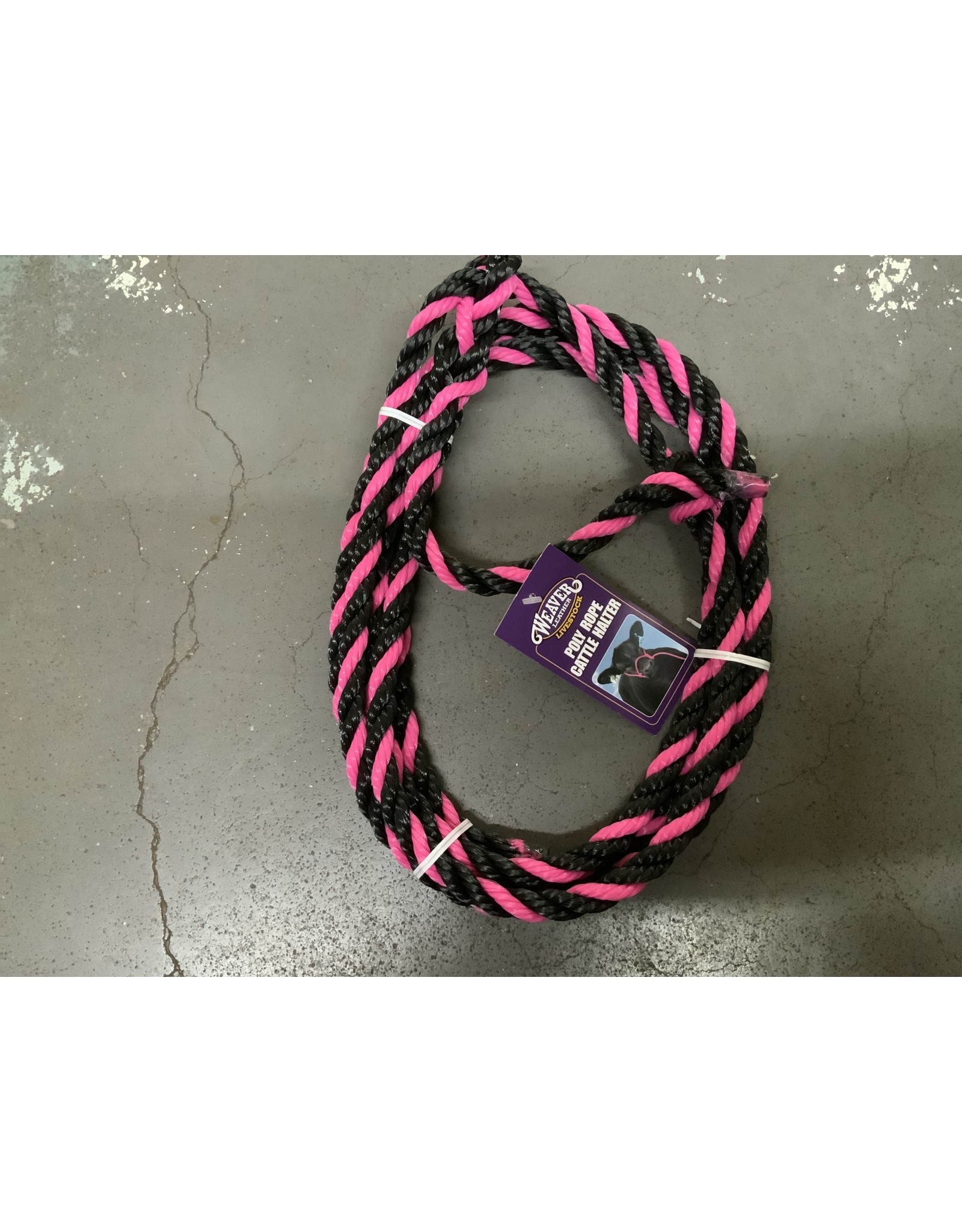 Cow Halter - Cow Poly Rope Halter  - Pink & Black  - 35-7901-pk/bk