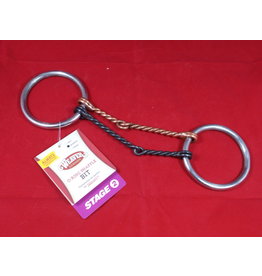 All Purpose Ring Snaffle Bit 5" Offset Double Twisted  Stage 1 Moderate 25-1760