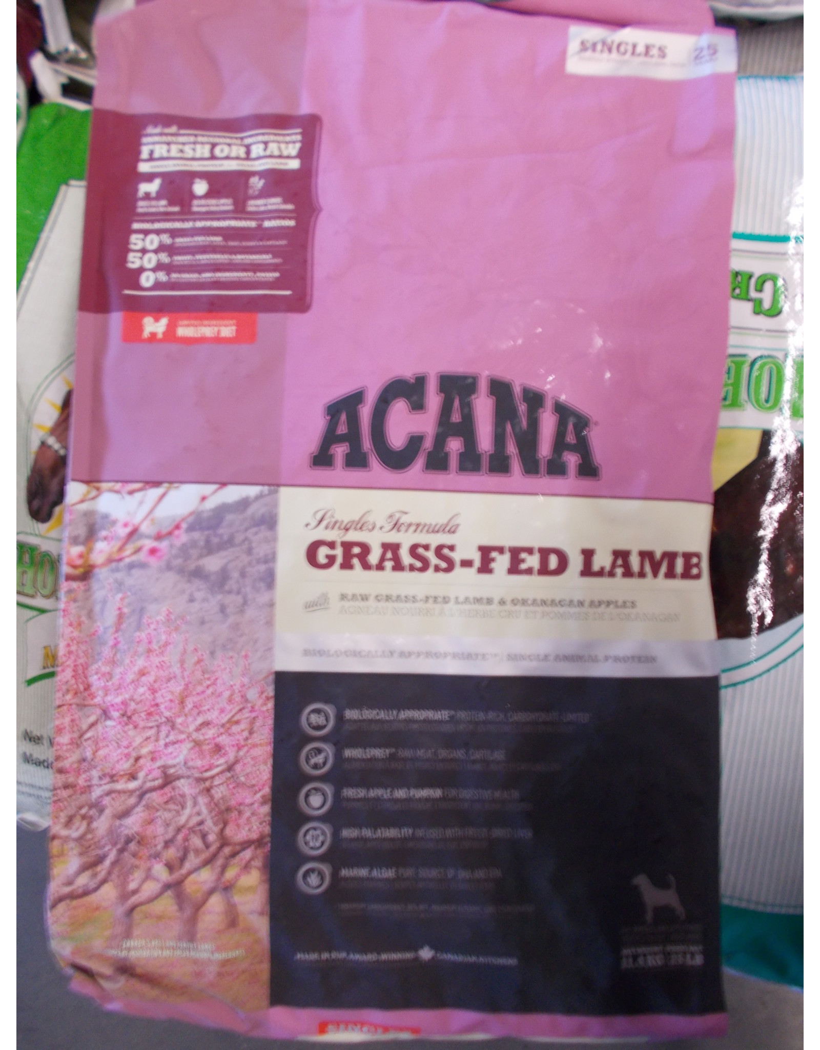 ACANA*GRASS FED LAMB-Lamb and Apples  11.4kg (Bag Pink) All Breeds and Life Stages D401-57012