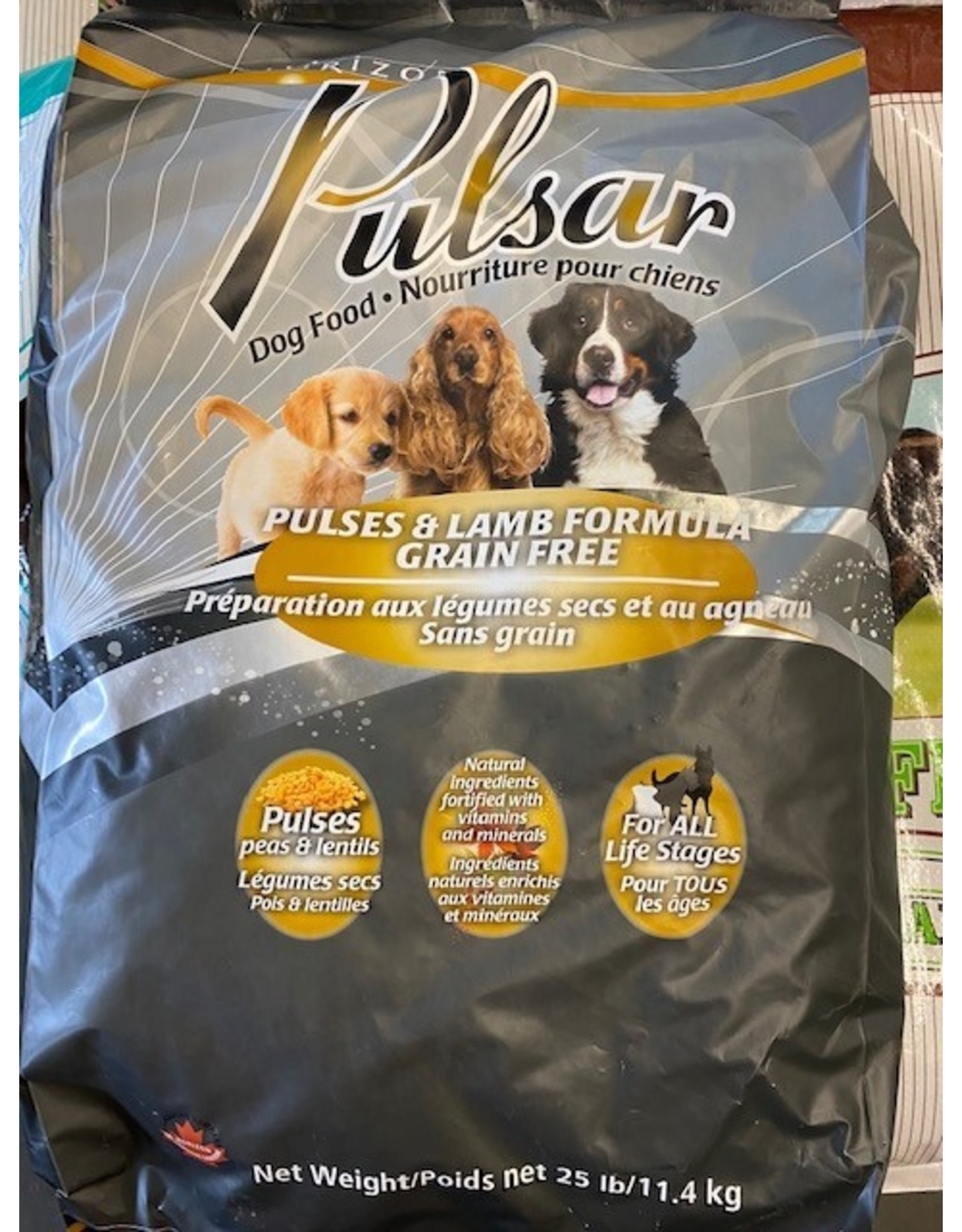 HORIZON PULSAR* Dog Food 20bpy Grain Free -  Lamb -25 lb  ( Green  Bag) All Life Stages 11.4kg 25/lb *AAAA    49170  (C-CAN)
