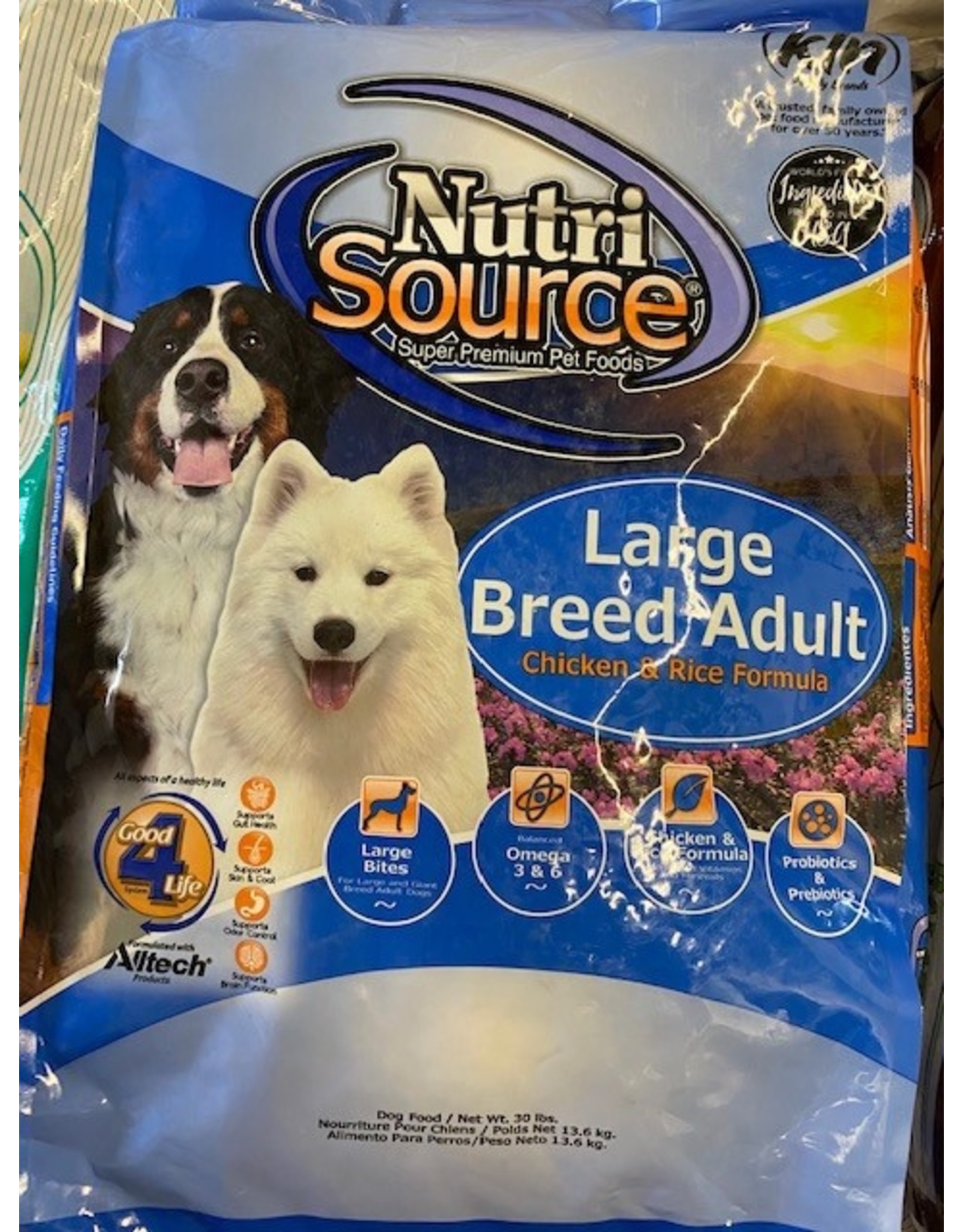 Nutri Source NUTRI SOURCE*  LARGE BREED ADULT DOG FOOD - CHICKEN AND RICE - 26LB (Bag Blue) 38054