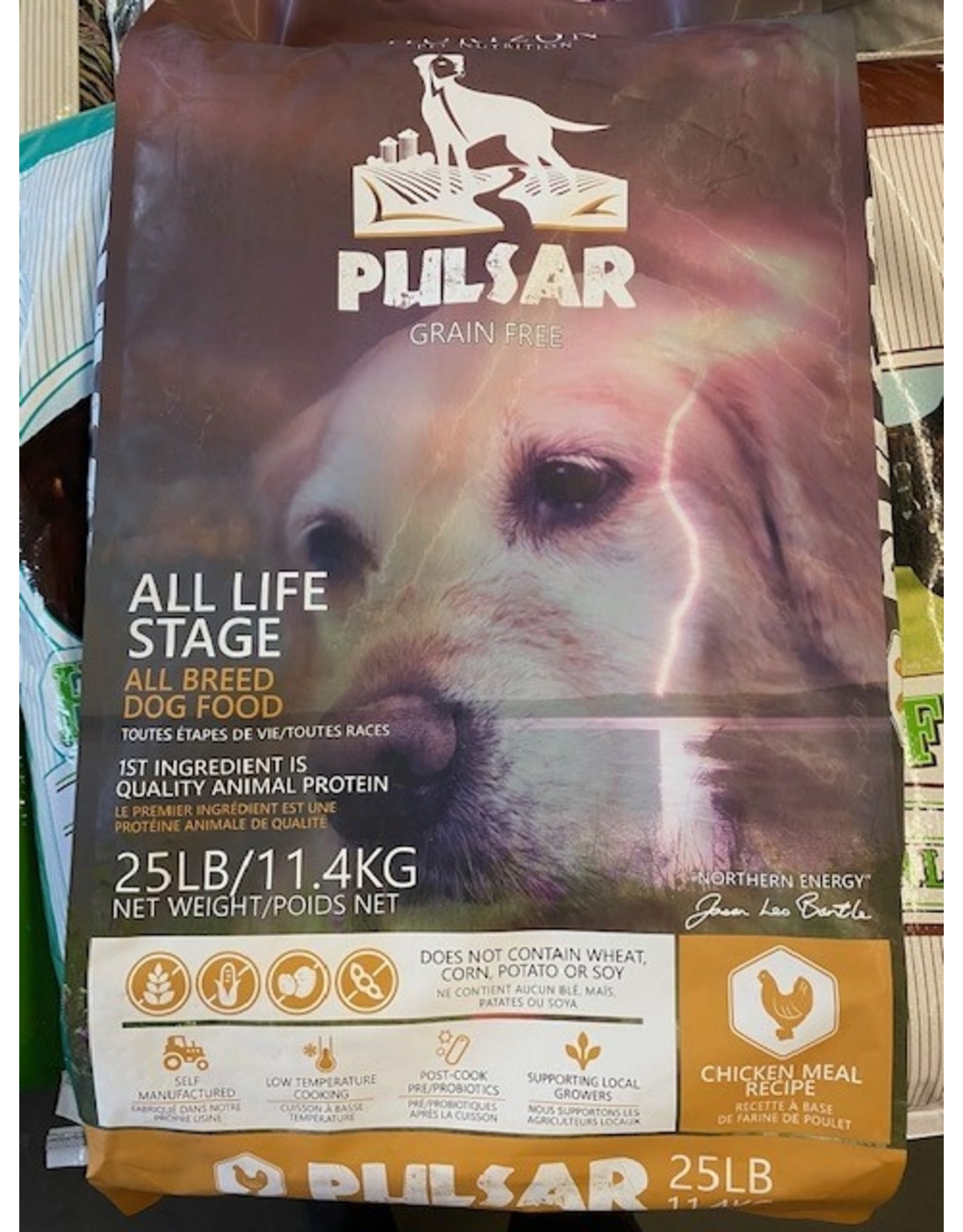 HORIZON PULSAR*Dog Food 40+bpy Grain Free - Chicken -25lb (Yellow Bag) All Life Stages 11.4kg/25lb *AAAA 4900164  (C-CAN)