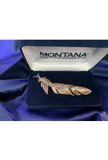 Montana Silversmith Necklace- Lrg 3 pc Feather- Rose gold/ Silver vein NC1948RGD - Montana Silversmiths