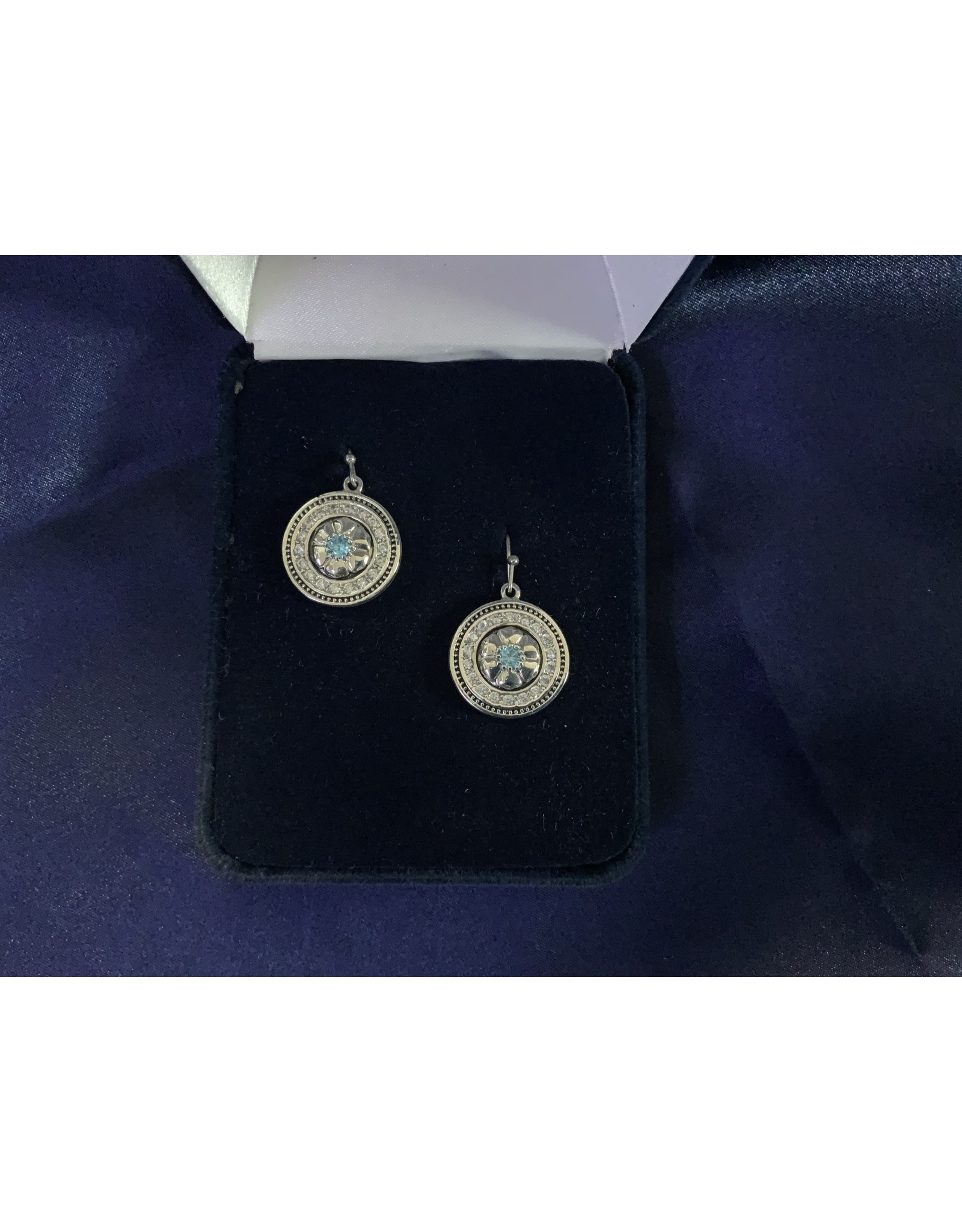 Montana Silversmith BLUE STONE WITH CZ MEDALLION EARRINGS - MONTANA SILVERSMITHS