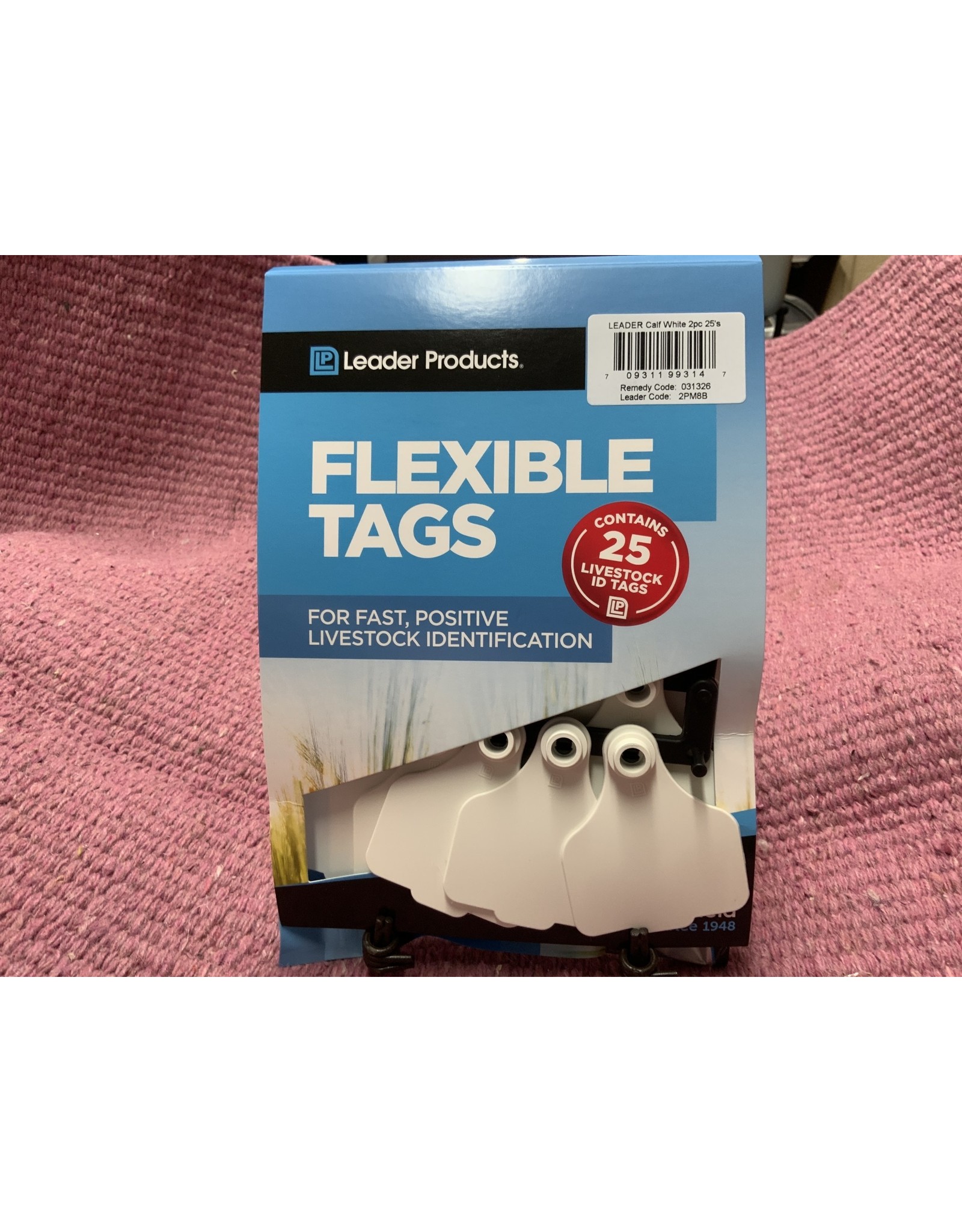 Leader TAG* LEADER 2 PC LARGE TAGS 25's - White 2PL8- 58.20 (w) x 72.50 (h) x 12.80 (d) mm