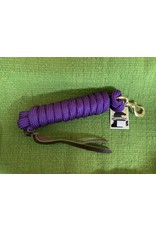 Mustang Cowboy Lead Rope 5/8" x 9' - Brass Plated Bolt Snap 7/8" - Purple - 292648-22