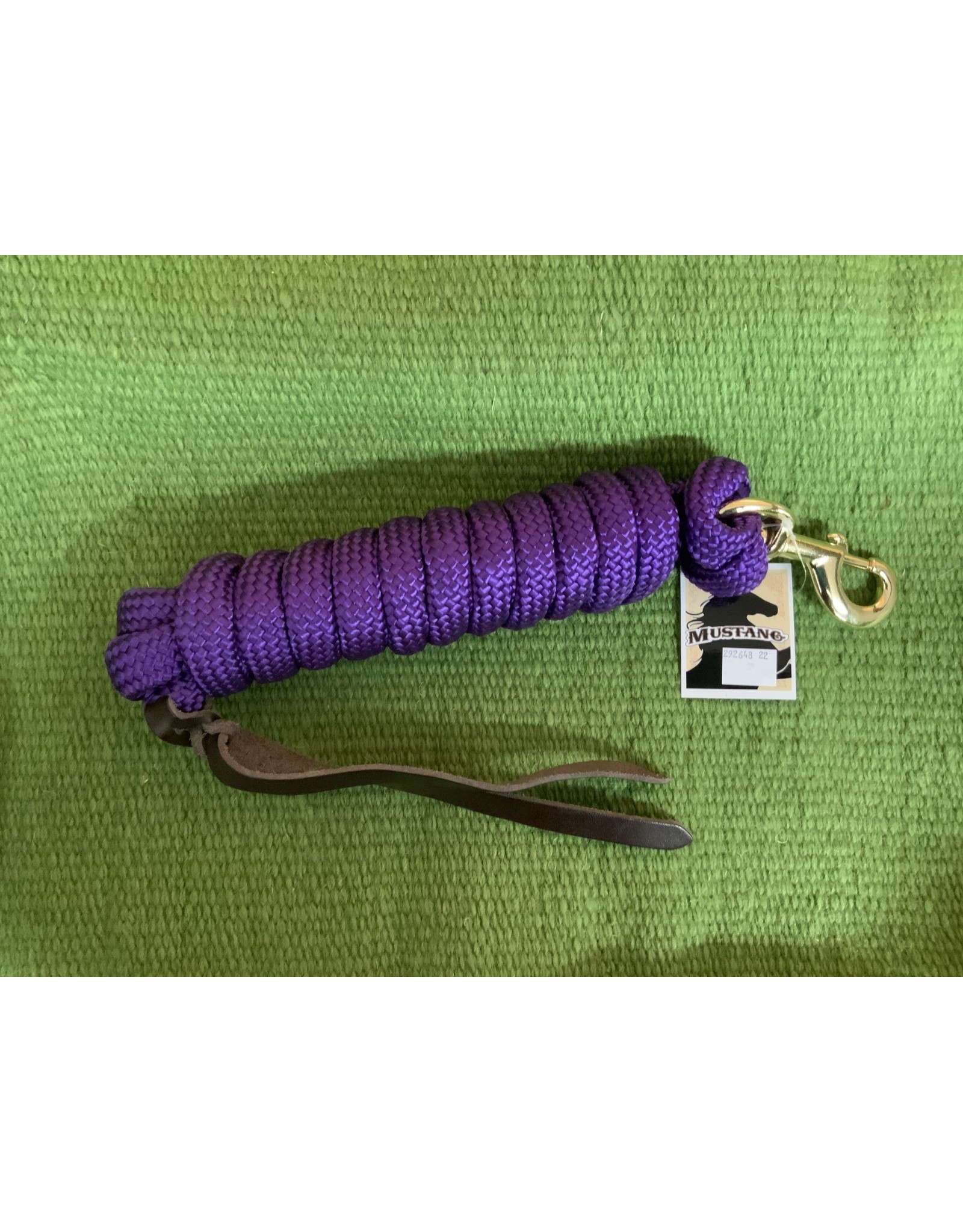 Mustang Cowboy Lead Rope 5/8" x 9' - Brass Plated Bolt Snap 7/8" - Purple - 292648-22