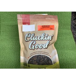 Cluckin Good Crickets Poultry Treats 150g 12 bags / per box