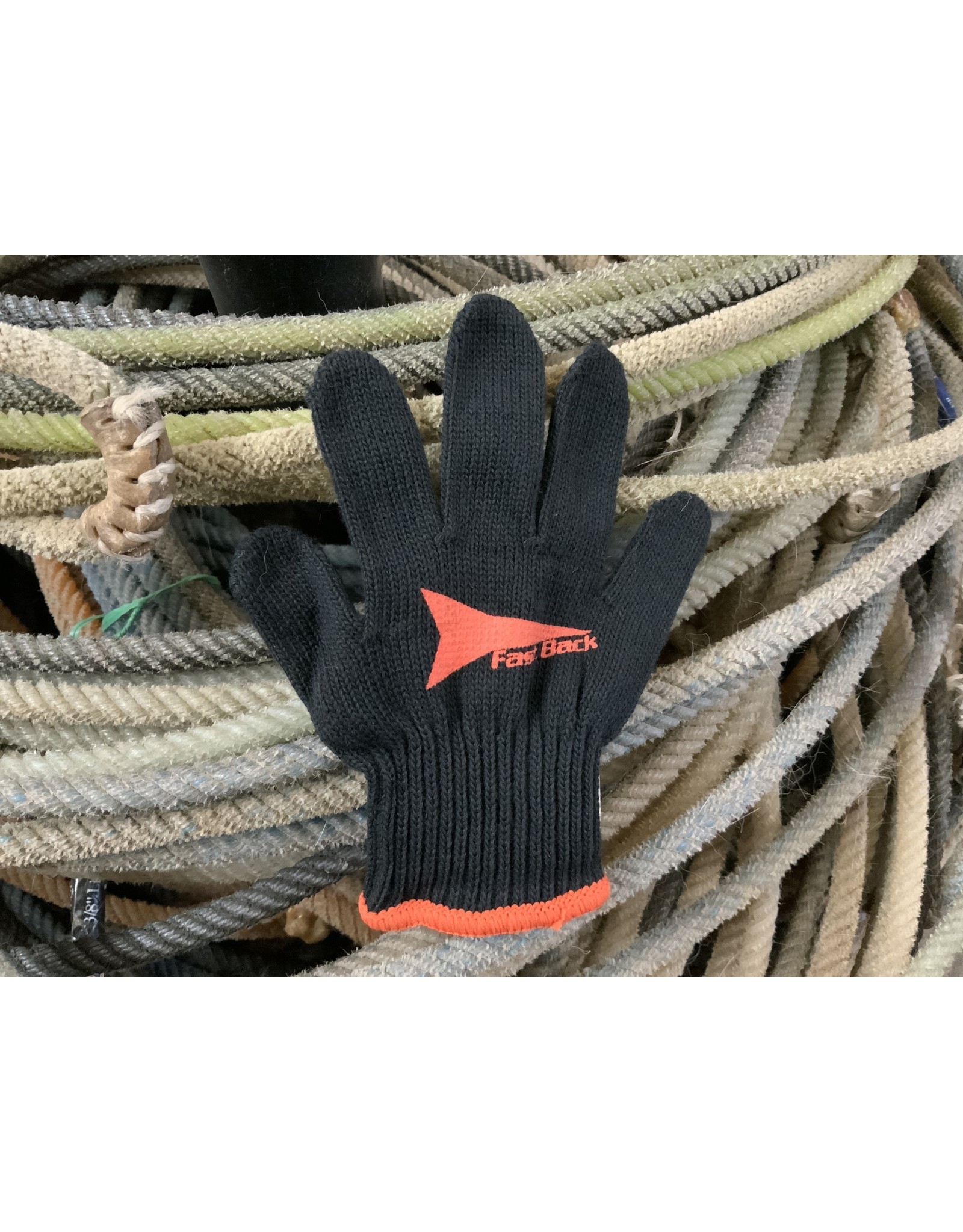 GLOVE* Kids Roping fast back , Blk/Orange