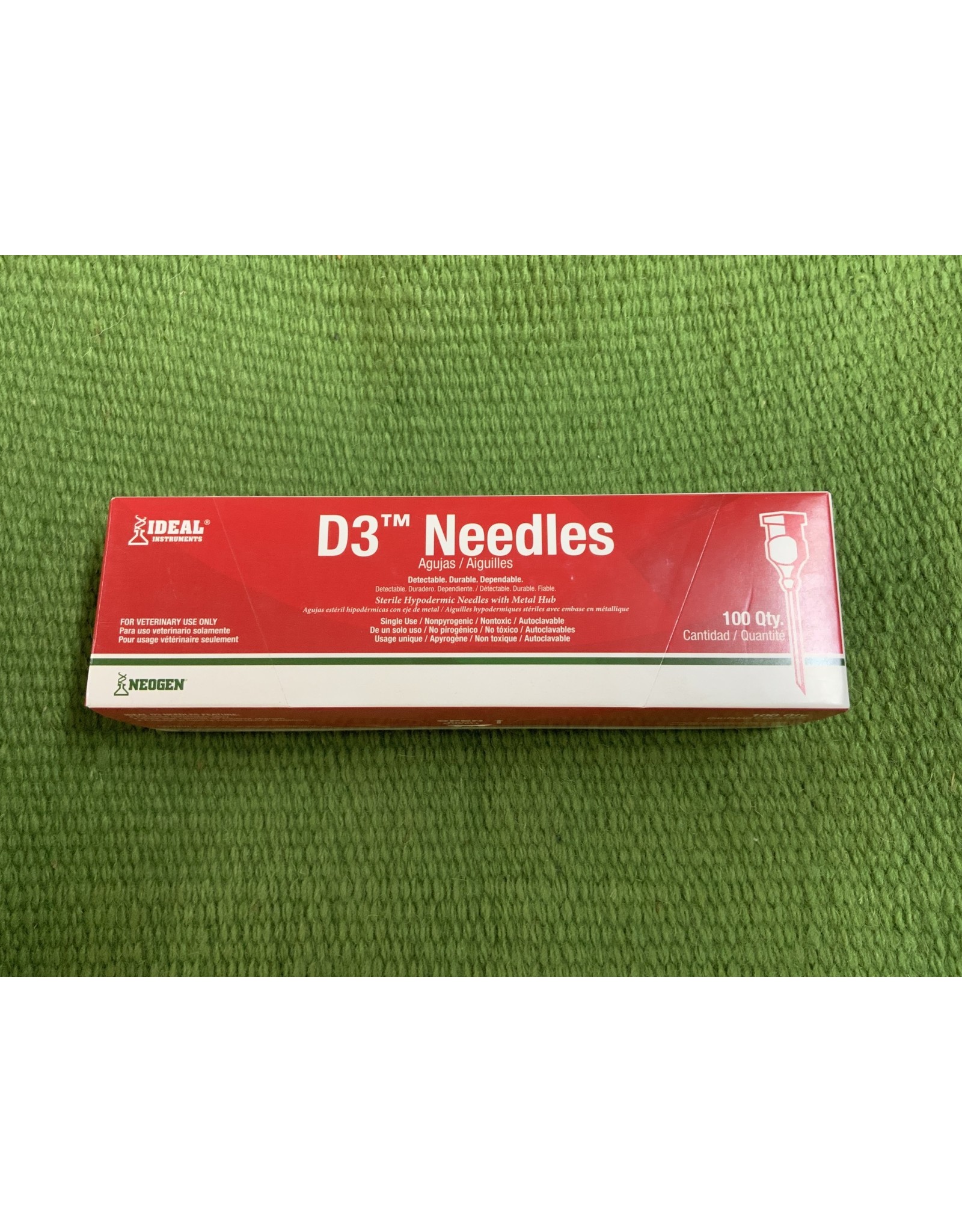 BOX NEEDLES* Ideal D3 Needle 20 X 1" 100 box DETECTABLE  - 034-229   -