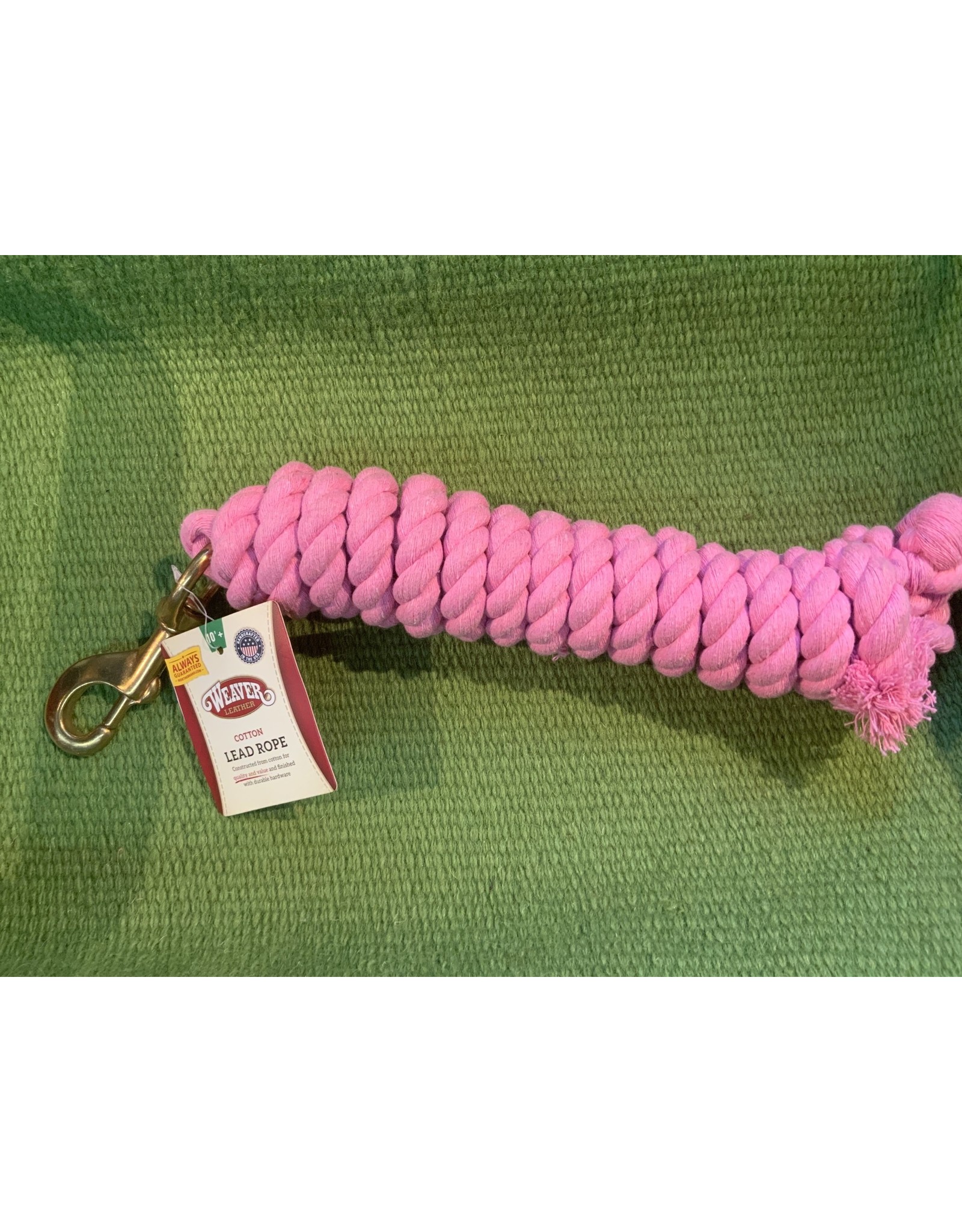 Weaver Colored Cotton Lead Ropes 10' - Pink 35-1910-PK