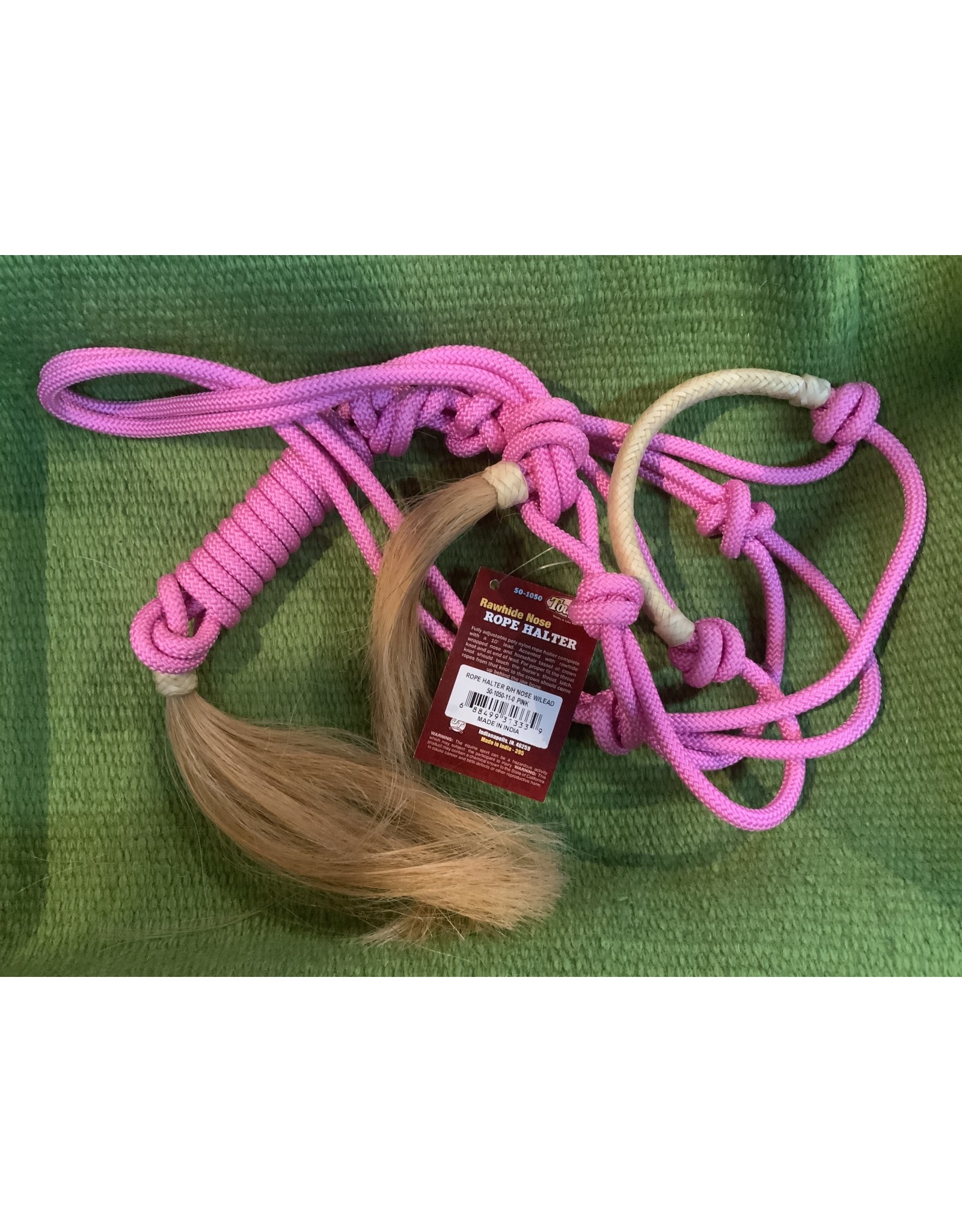 Rawhide Rope Halter - Pink  - 50-1050-11-0