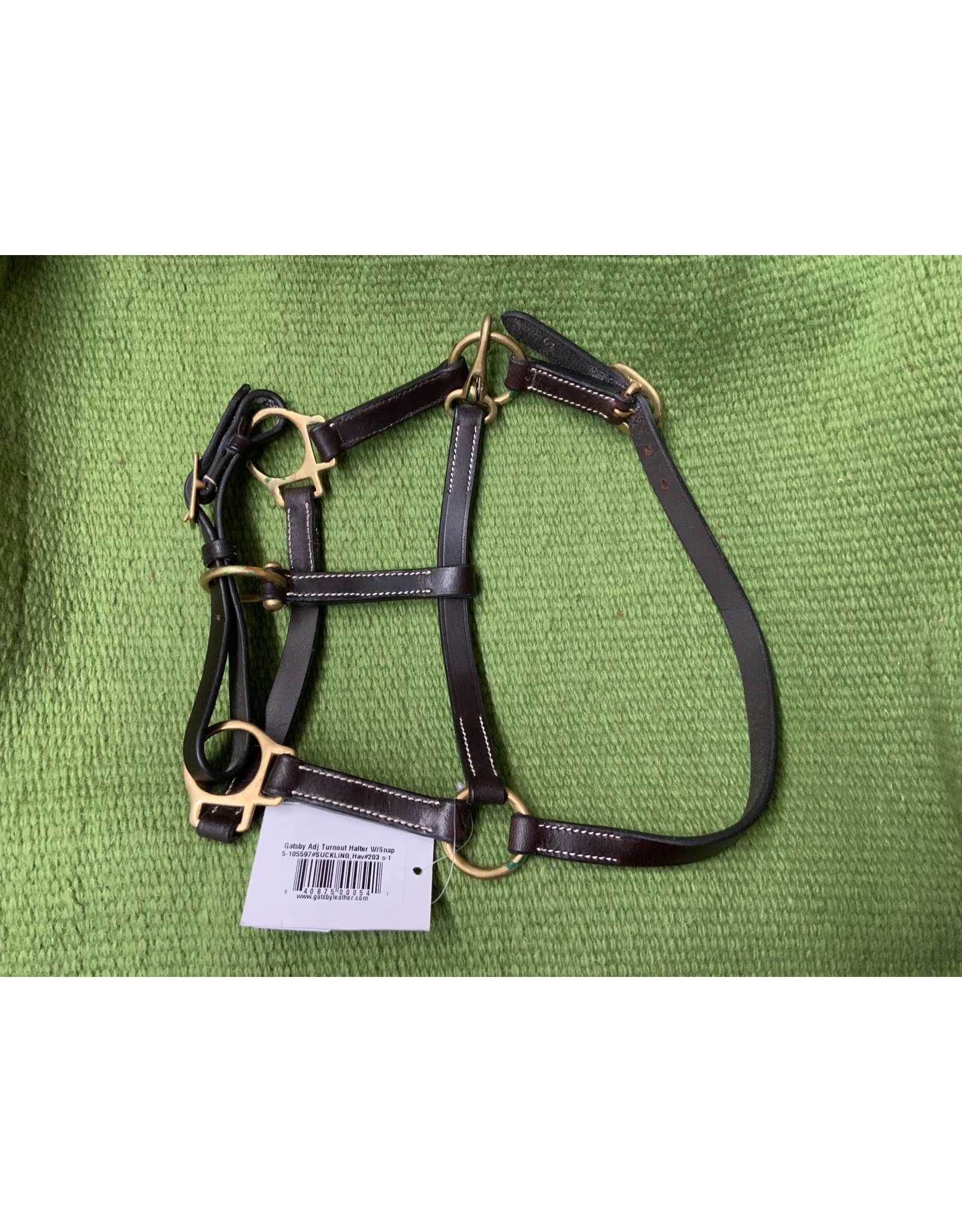 Leather Adjustable Halter w/Snap - SUCKLING - GL203-S1S