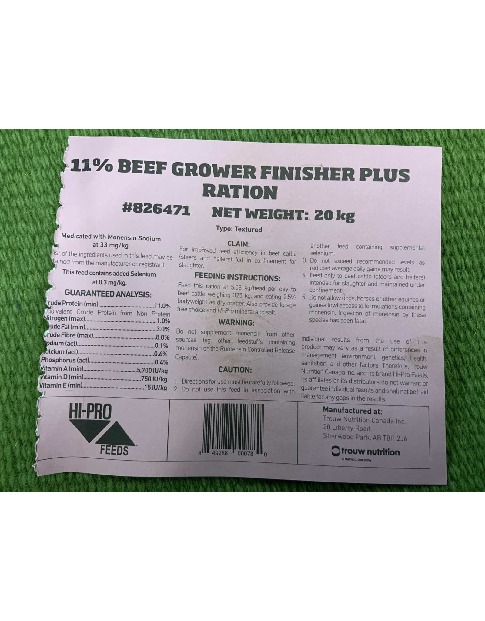 COMPLETE FEED - GAME CHANGER BF PLUS MO ( PRO FORM) BEEF GROWER/FINISHER PLUS 20kg  - Medicated - 826471 --13333375