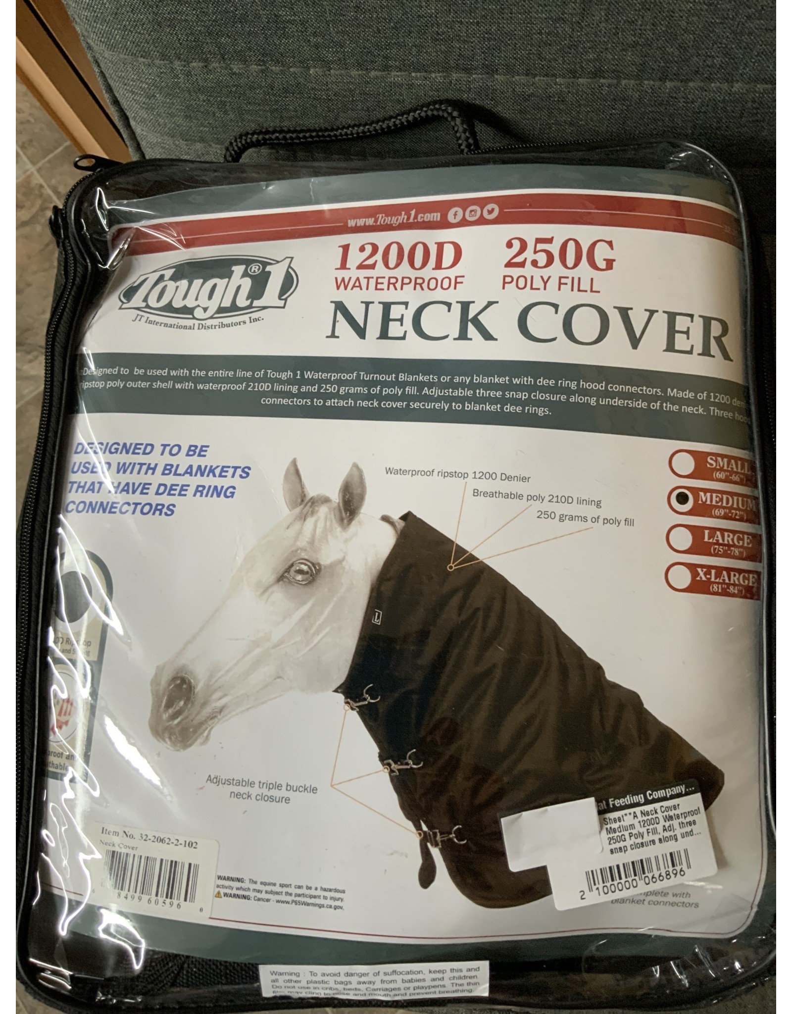 Sheet**A - Tough 1 - Neck Cover - Medium - 1200D Waterproof 250G Poly Fill, Adj. three snap closure along underside of neck, to be used with blankets that have dee ring connectors. - 32-2062-2-102