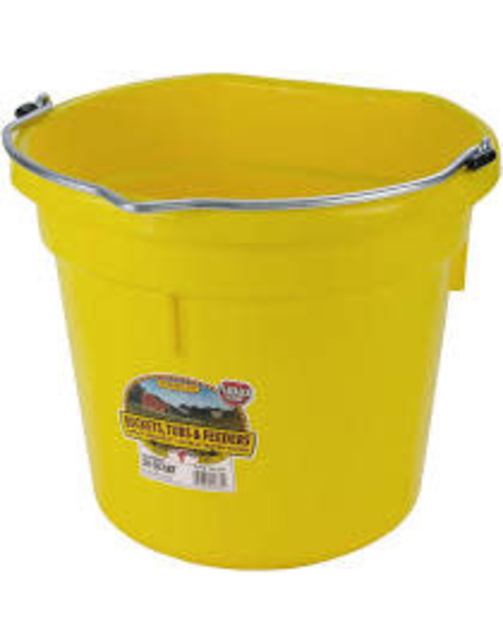 Pail 8qt Plastic Flat Back Bucket - Yellow - 115-488