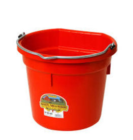Pail 8qt Plastic Flat Back Bucket - Red - 115-498
