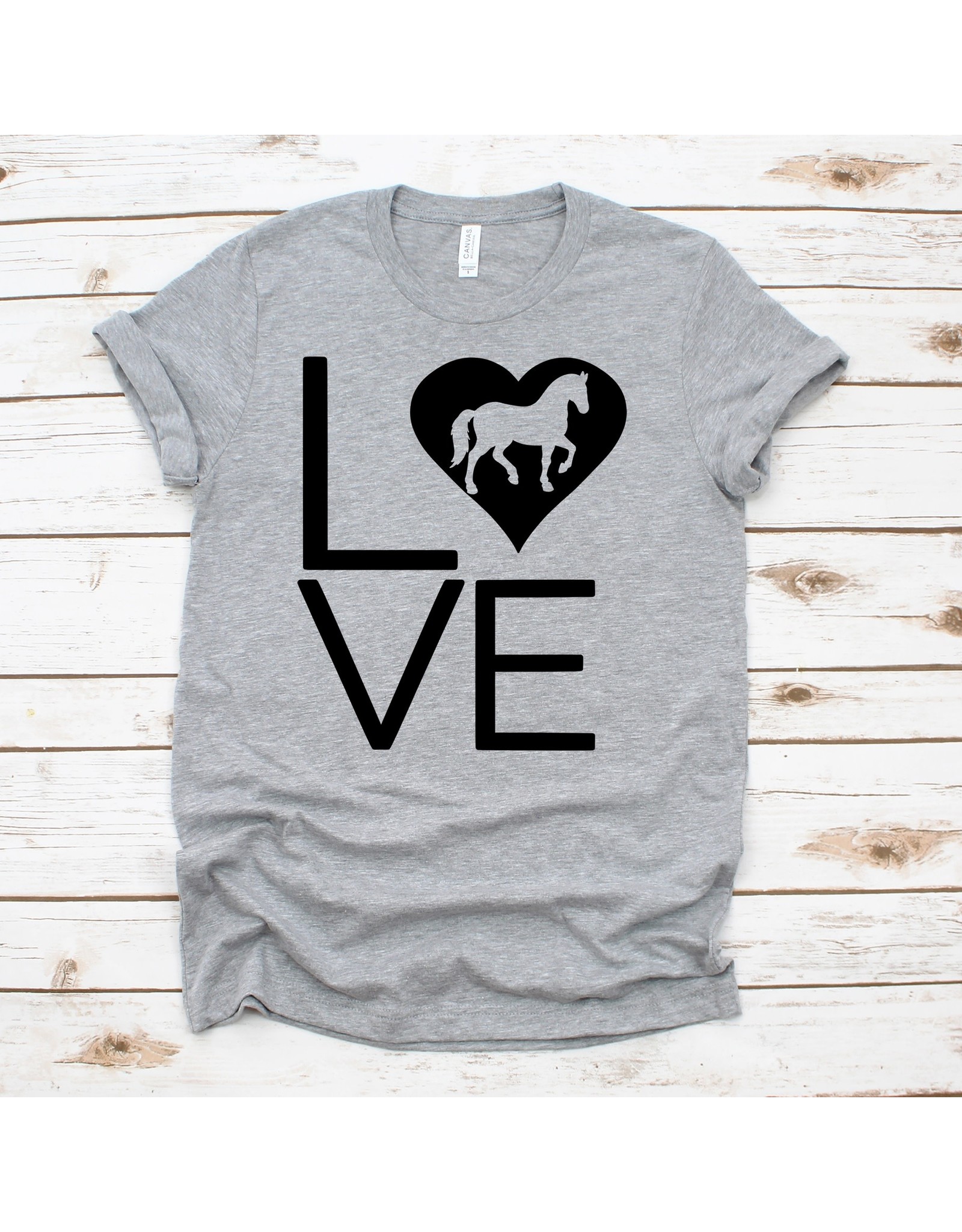 T-shirt- Love horse-grey- X-Large