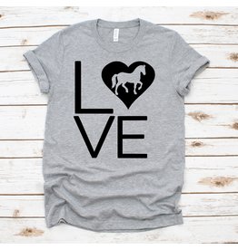 T-shirt- Love horse-grey- X-Large