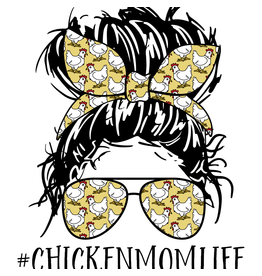 T-shirt- Chicken mom life-grey- X-Large