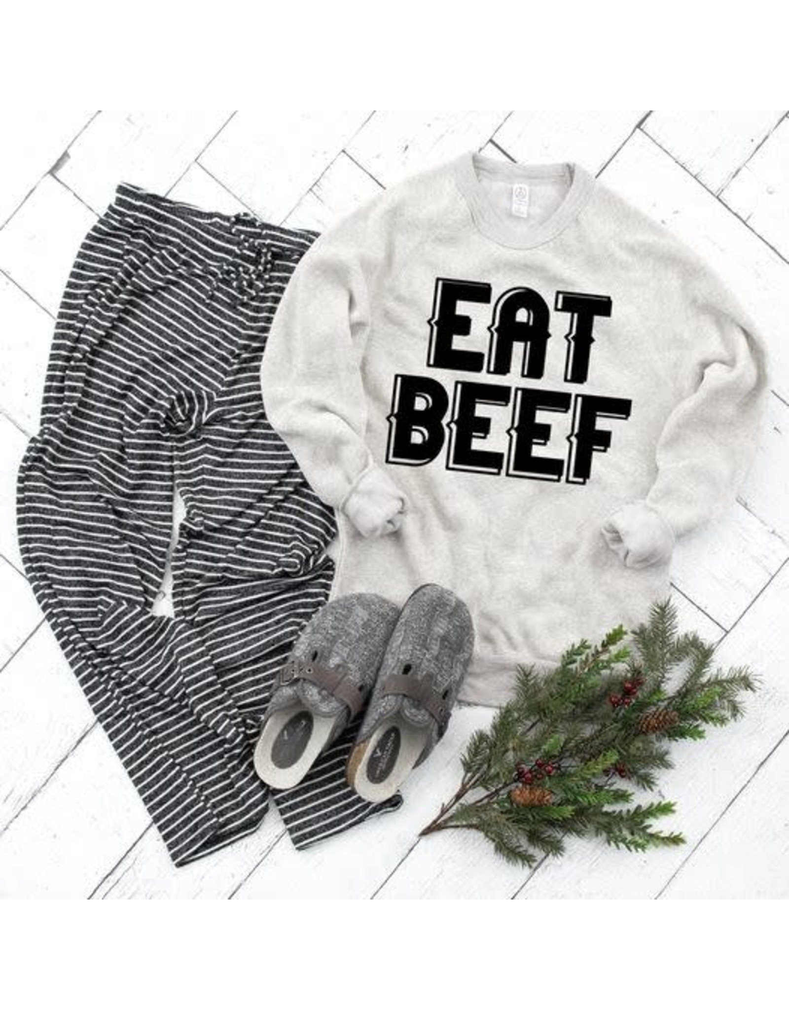 T-Shirt- Eat Beef-White- X-Large