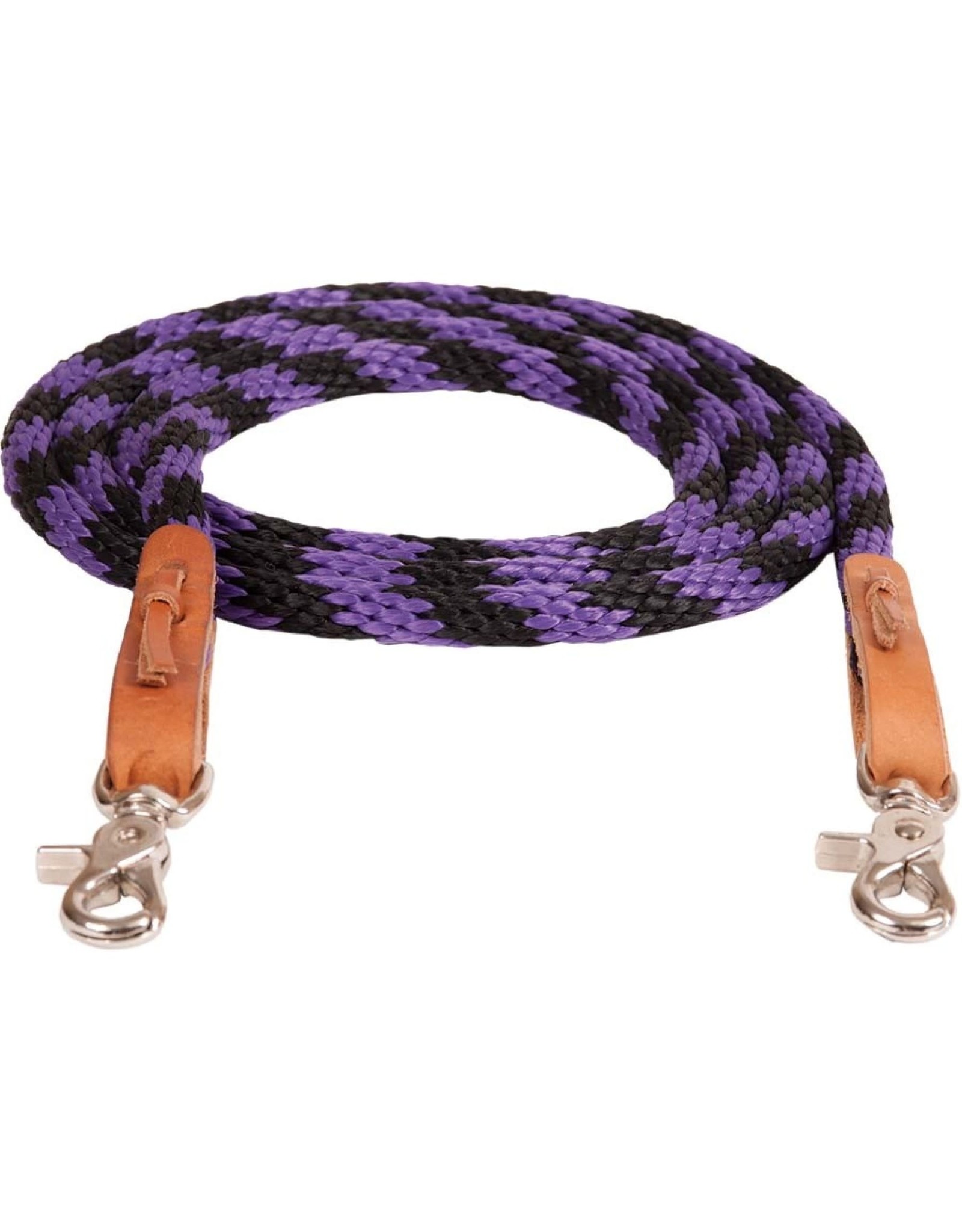 Round Braided Trail Reins - Purple/Black 212741-25