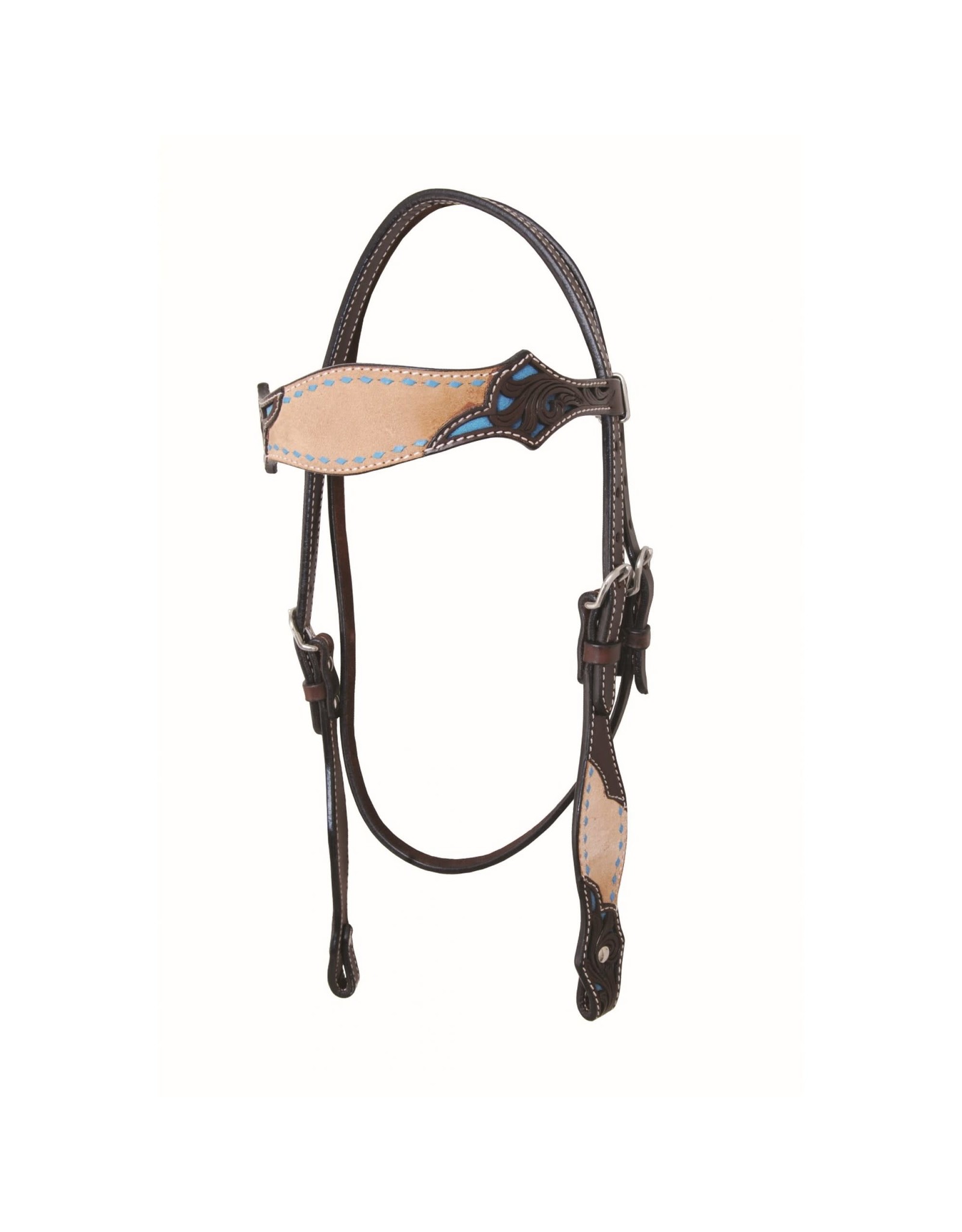 Country Legend Rough Out Browband Headstall, Turq, - 220032-19