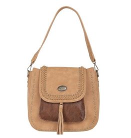 Montana West* MW Trinity Ranch Hair-On Leather Collection Concealed Handgun Hobo - Brown - TR128G-918 BR