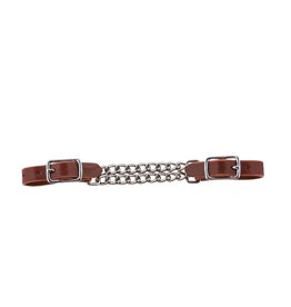 DOUBLE CURB CHAIN HARNESS LEATHER - CHESTNUT - 172428-54