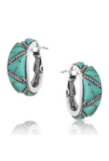 Montana Silversmith Earrings- Turquoise Wedge Hoop ER4833