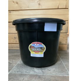 Pail 22qt Plastic Flat Back Bucket - Black - 115-550