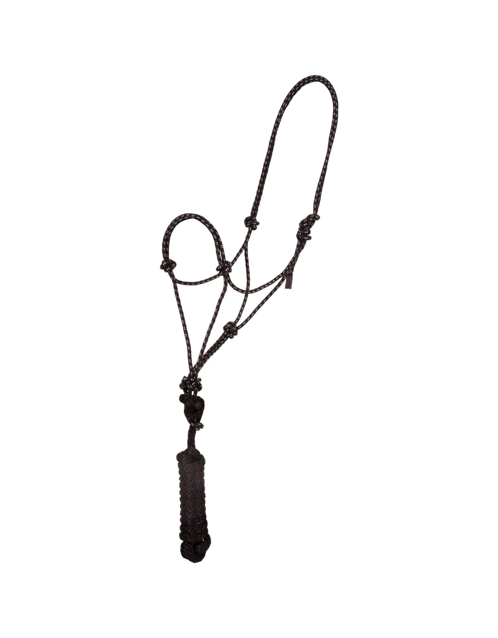 HALT* Colt Economy Mountain Rope Halter with Lead - Black/White  - #292977-32