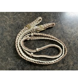 Braided Poly Knotted Roping Reins - Cream/Tan -212102-11
